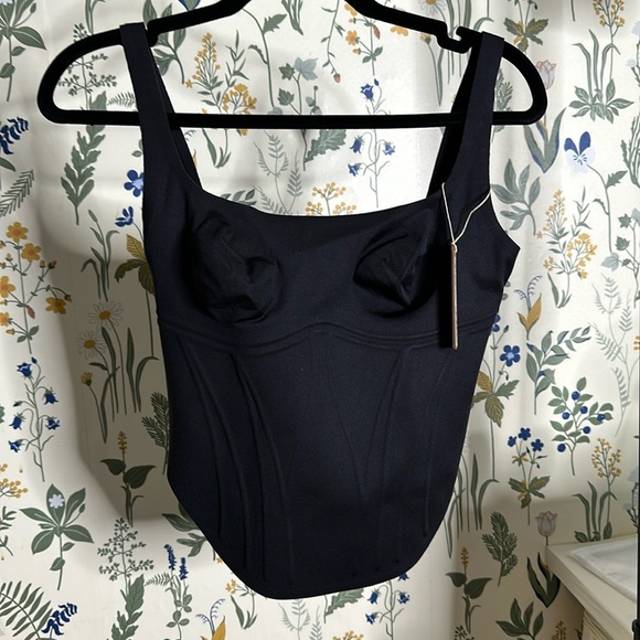 NWT Skims Bonded corset group long corset onyx size XS‎ black - Picture 4 of 11